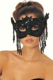 Роскошная черная карнавальная маска