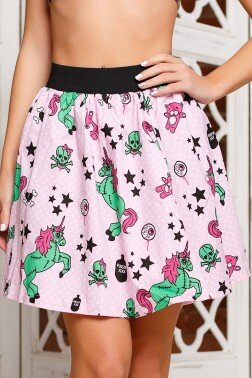 Хлопковая юбка с рисунком (розовый)