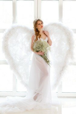 Большие крылья ангела для фотосессии (белый)